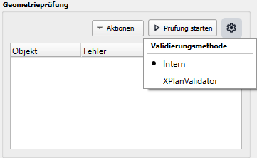Validierungsmethode auswählen