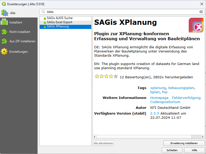 Plugin Installation QGIS Repository