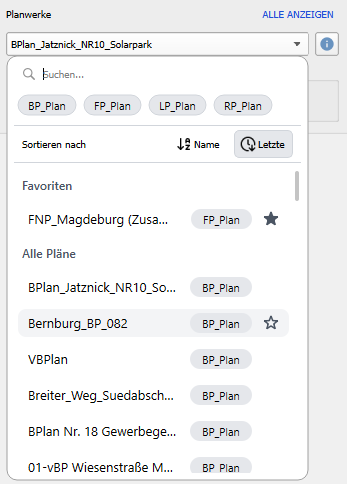 Planauswahl